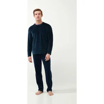 Dámské pyžamo Vamp Sametové pruhované pyžamo 21711