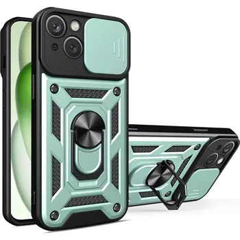 Pouzdro na mobilní telefon Kryt iPhone 15 , Techsuit CamShield Pro green