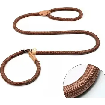 Obojek pro psa Nastavitelný kožený obojek s kovovou přezkou | Obojek pro domácí mazlíčky - káva,0,8cm-1,5m