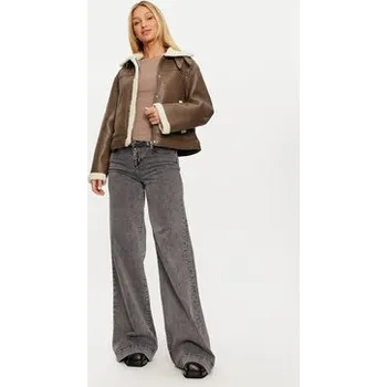 Dámský křivák Pieces Bunda z imitace kůže Janelle 17141595 Hnědá Regular Fit S