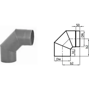 Kouřovod Karl Koleno pevné 90°/ 150mm (síla 2mm) - černá