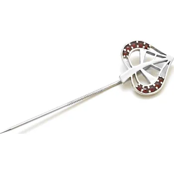 Přívěsek Jehlice list český granát Tina - Rhodiování