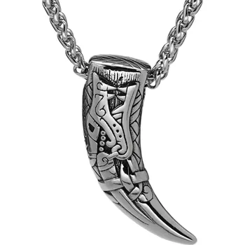 Náhrdelník B-TOP Vikingský náhrdelník z nerezové oceli Vlčí zub