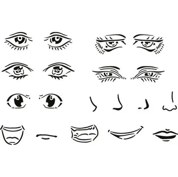 Šablona anime 2, obličej, 20 x 30 cm, plast