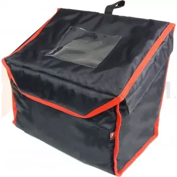 Termobox Batoh na 6 lunchbox 20x25 cm z nylonu, zavírání na magnet, černý s červeným lemováním | FURMIS, PLECAK LUNCHBOX 6