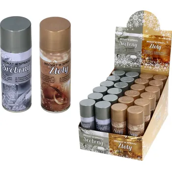 Vánoční ozdoba dobirkov.cz Třpytky ve spreji 250 ml - zlatá, stříbrná - 1 ks stříbrná