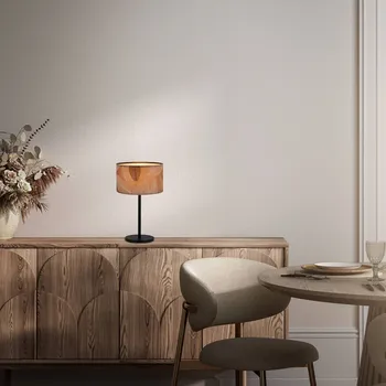 Lampička Briloner Stolní lampa Mata, hnědá, textil, výška 42 cm černá, hnědá 1 x 10 W LED - Doprava zdarma