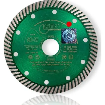 Řezný kotouč Diamantový řezný kotouč SD-W 125 mm GENT šamot, žula, beton, teraco, kamenina, tvrdé cihly