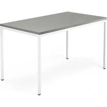 Psací stůl Psací stůl QBUS, 4 nohy, 1400x800 mm, bílý rám, světle šedá