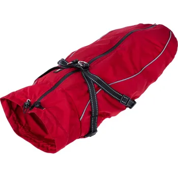 Obleček pro psa TIAKI kabát pro psy s postrojem Arkon, červený, délka zad: 55 cm