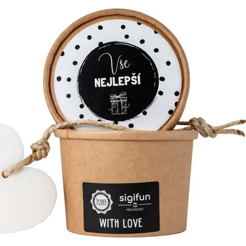 Mýdlo SOAP and GIFTS Dárkové mýdlo srdce v krabičce Vše nejlepší - 70 g