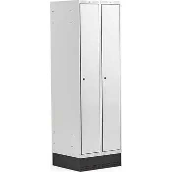 Šatní skříň Šatní skříňka CLASSIC, se soklem, 2 sekce, 1890x600x550 mm, šedé dveře