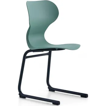 Židle BRIAN, ližinová podnož, antracitově šedá/zelená