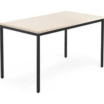 Psací stůl Psací stůl QBUS, 4 nohy, 1400x800 mm, černý rám, bříza