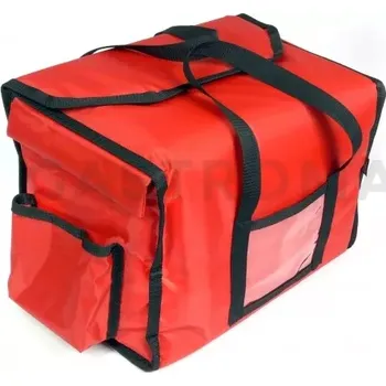 Termobox Taška na 6x lunchbox 20x25 cm z nylonu, zavírání na magnet, červený s černým lemováním | FURMIS, LUNCHBOX 6