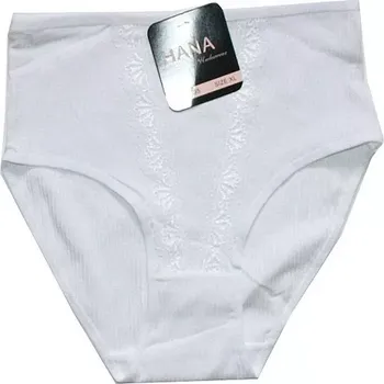 Dámské kalhotky do pasu žebrové s krajkou 38295 bílé