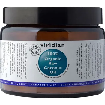 Rostlinný olej Viridian Coconut Oil 500g Organic (Kokosový olej)