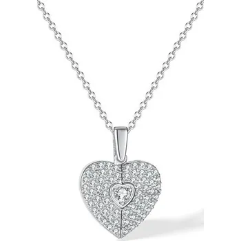 Náhrdelník Dámský nerezový náhrdelník s otevíracím srdcem Stříbrný Titan Jewerly GDX121s1