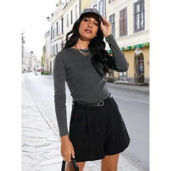 Dámské tričko Sinsay - Tričko s dlouhými rukávy - šedá - 3892Z-90X - 3892Z-90X-XXS-1