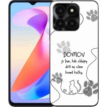 Pouzdro na mobilní telefon Gelový kryt mmCase na Honor X6a - kočičí motiv bílé pozadí