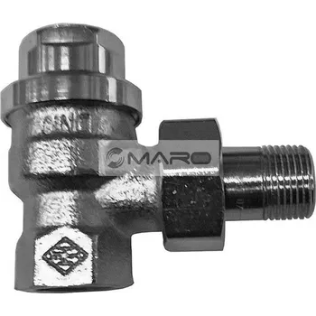 Radiátor IMI Heimeier Šroubení radiátorové regulační Regulux N rohové 3/8", poniklované, 0321-01.000