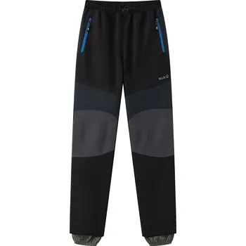 Chlapecké zateplené softshellové kalhoty černé s modrými zipy WOLF B2494 Velikost: 116