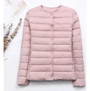 Dámská parka Prošívaná bunda s druky Barva: Růžová, Velikost: 3XL