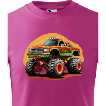 Chlapecké oblečení Dětské triko Monster truck, Barva Purpurová Bezvatriko.cz 2771