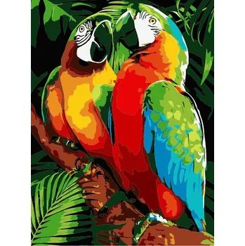 Titanum Malování podle čísel na plátno, PAPOUŠCI, 30x40 cm, 1 bal.
