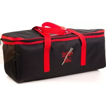 Termobox Taška na sushi z nylonu, zapínání na zip, červená s černým lemováním | FURMIS, SUSHI 9