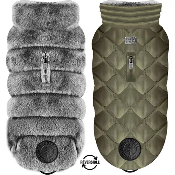 Obleček pro psa MILK&PEPPER Oboustranný kabát pro psy Victor Khaki Velikost: 26