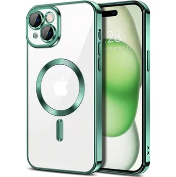 Pouzdro na mobilní telefon Kryt iPhone 15 Plus Techsuit Luxury Crystal MagSafe - světle zelený