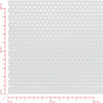 Plech Děrovaný plech; děrování kruhové přesazené; otvor 3mm; rozteč 5mm