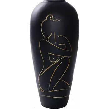 Váza Váza DKD Home Decor Dáma Černá Pryskyřice Moderní (34 x 34 x 73,5 cm)