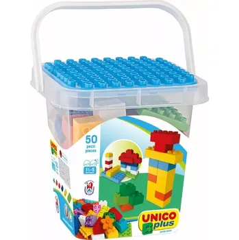 ostatní stavebnice Stavebnice UNICO PLUS 50 ks kostiček v plastovém kyblíčku