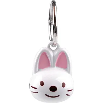 Přívěsek s rolničkou zvířátka, dýně - bílá králík (2 ks)