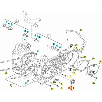 Auto-moto Yamaha Gufero klikové hřídele 931022509000