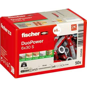 Hmoždinka Fischer Group Duopower S 535459 6 x 30 mm 50 ks