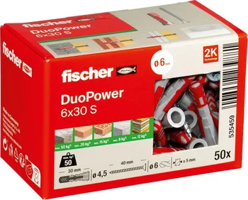 Hmoždinka Fischer Group Duopower S 535459 6 x 30 mm 50 ks