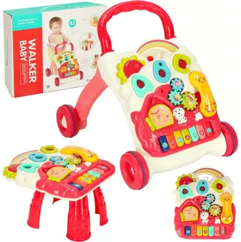 Dětské chodítko Dětské chodítko/multifunkční stoleček 4v1 červený (KX3604_1)