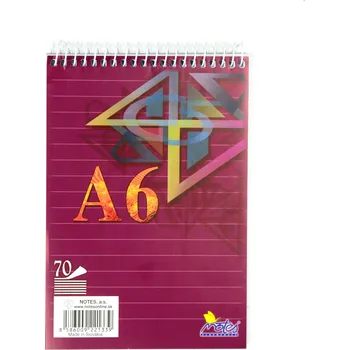 Blok spirálový A6 70 listů linkovaný Notes