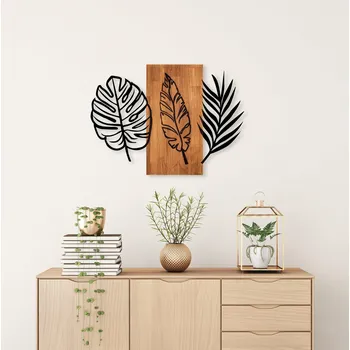 Obraz ASIR Nástěnná dřevěná dekorace TRIPLE LEAVES