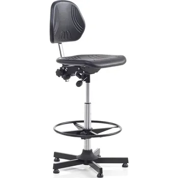 ESD Dílenská pracovní židle RANDWICK, 630x880 mm, opěrný kruh, černá