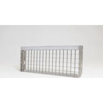 Terasové prkno Schodišťový stupeň - nerez mořený - lisovaný; oko 33x33mm; nosná páska 30x2mm