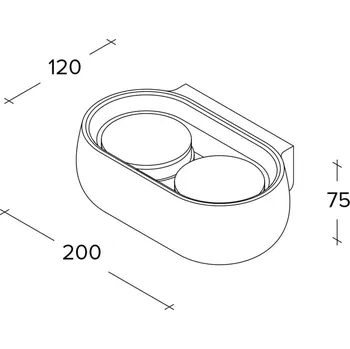 Lampička TECNICO by Sforzin Nástěnné svítidlo Mysia, 2 světla, bílé, šířka 20 cm, omítka, GX53 bílá 2 x 10 W LED - Doprava zdarma