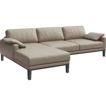 Pohovka Šedá kožená rohová pohovka MESONICA Musso, levá, 248 cm