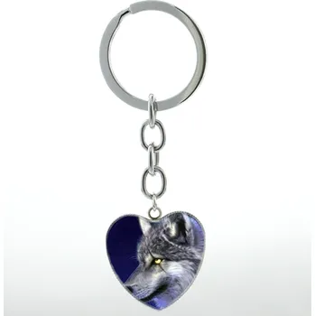 Klíčenka vlk (srdce) 9 (Přívěšek na klíče vlk)