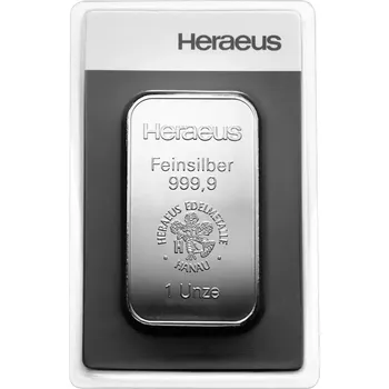 Heraeus - Heraeus 31,1g investiční stříbrný slitek - 31.099998474121094 g