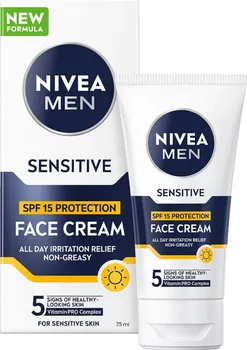 Pleťový krém Nivea Men Sensitive Face Cream ochranný krém SPF15 75 ml