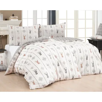 Povlečení Povlečení Matějovský TIMOTHY, vánoční severský motiv, béžové, bavlna hladká, 140x200cm + 70x90cm